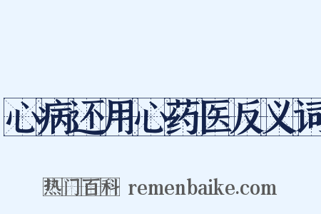 心病还用心药医反义词是什么意思的图片